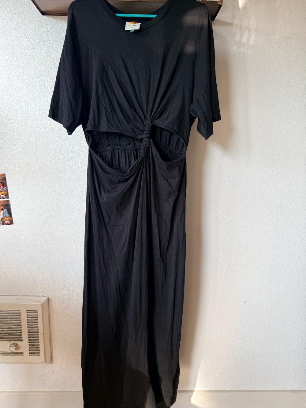 Farm Rio Black Cutout Maxi Dress
